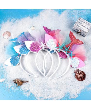 Mermaid Headband with Sequins - Pack of 4 Birthday Party Hair Accessories | Cute Ears Design - Buy Online on GoSupps.com