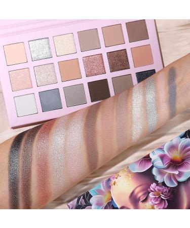 UCANBE Florescence Eyeshadow Palette - 18 Highly Pigmented Nude & Brown Shades for Smokey Eyes | Matte Shimmer & Glitter Makeup for Women & Girls - Buy Online on GoSupps.com