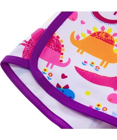 Girls Purple Dinosaur Two Piece Swimsuit Set | UPF 50+ Protection | Ages 4-10 - Buy Online on GoSupps.com