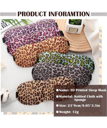 6 Pcs 3D Sleep Mask for Women Men - Leopard Print Pattern | Contoured Cup Night Blindfold with Adjustable Strap for Travel Nap Meditation - Buy Online on GoSupps.com