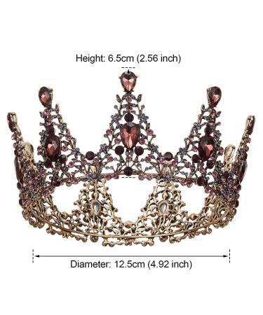 AW BRIDAL Vintage Gothic Queen Crown - Mulberry+Purple Tiara Headband for Wedding, Party, Quinceanera - Baroque Style for Birthday & Christmas - Buy Online on GoSupps.com