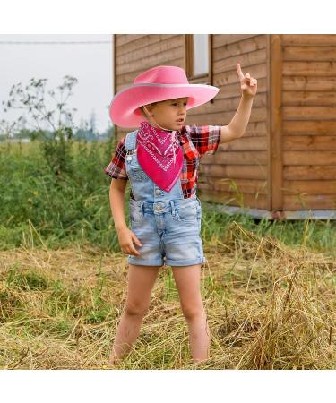 12 Pink Cowboy Hats and Bandanas Set - Western Cowgirl Party Costume Accessories - Buy Online on GoSupps.com