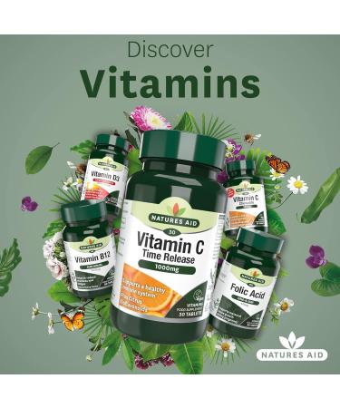 Natures Aid Vitamin C 1000mg Time Release Tablets with Citrus Bioflavonoids - Immune System Support - Vegan - Made in the UK - Buy Online on GoSupps.com
