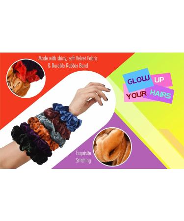 Lang Horn Velvet Scrunchies for Hair Extra Large Oversized Velvet Hair Ties Soft Elastic Scrunchy Hair Bands Ponytail Scrunchies for Curly Hair Women Girls (2 Pc Velvet Red) - Buy Online on GoSupps.com
