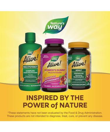 Nature's Way Alive! Women's Daily Gummy Multivitamins 16 Vitamins & Minerals Energy Metabolism* Hair Skin & Nails* Vegetarian Mixed Berry Flavored 150 Gummies (Packaging May Vary) Mixed Berry 150 Count (Pack of 1) - Buy Online on GoSupps.com