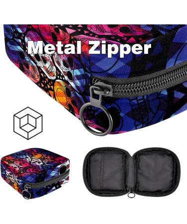 Colorful Skull Pattern Storage Bags for Women | Large Menstrual Cup Cylinder Pocket & More | Ideal for Bandages Panty Liners Tampons & Insoles - Buy Online on GoSupps.com