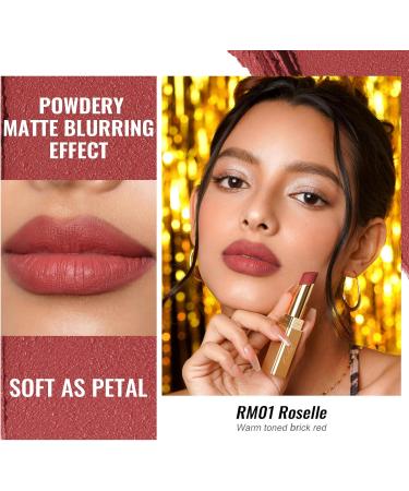  oulac Oulac Matte Lipstick Velvet Long Lasting Anti-Soil Non-Transfer Moisturizing Formula with Rose Oil Cruelty-Free RM01 - Buy Online on GoSupps.com