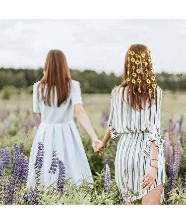 Sunflower Hippie Headband for Women - Floral Crown Headdress for Wedding, Baby Shower & Photoshoot - Buy Online on GoSupps.com