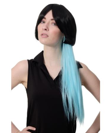 WIG ME UP - Sexy Girly Cosplay Wig black bob short & long light blue cyan braid ponytail black SA074-2HTF2513