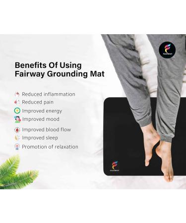 Fairway Grounding Mat - Pain Relief & Wellness | Indoor Grounding Pad with Conductive Carbon & 15ft Cord | Enhance Energy & Balance - Buy Online on GoSupps.com
