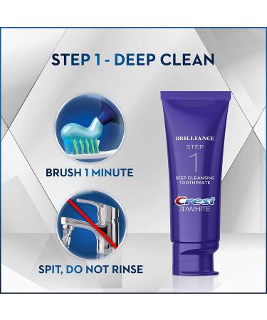 Crest 3D White Brilliance 2 Step Kit - Deep Clean Toothpaste + Whitening Gel - Buy Online on GoSupps.com