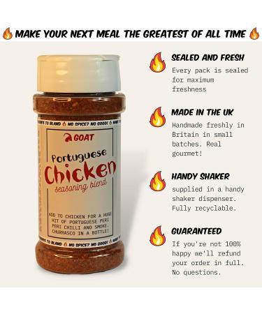 Portuguese Chicken Seasoning Blend - 80g Shaker. Spice up your grilled chicken with this authentic Portuguese blend. Artisanal Spice Blend. - Buy Online on GoSupps.com