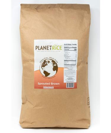 Planet Rice Sprouted Brown Gaba Rice for Meal Prep and Bulk Cooking - Gluten-Free, Vegan, Paleo, Non-Allergenic with 64% more Fiber - Soft and Chewy Texture - 25 Pounds