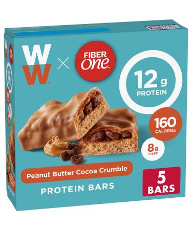 Fiber One Weight Watchers Chewy Protein Bars, Peanut Butter Cocoa Crumble, 5 ct