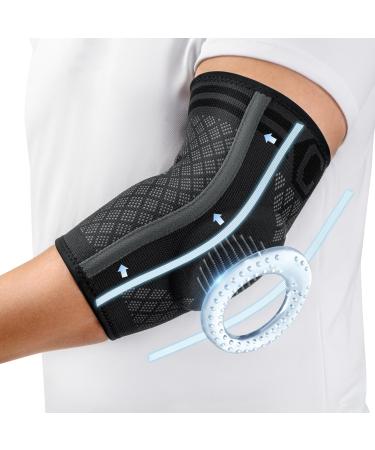 Cambivo 2x elbow bandage men women tennis arm bandage with gel pads and side stabilizers bandage elbows for pain relief for tennis arm golf arm tendinis s black