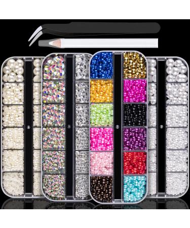 BELLEBOOST Resin Rhinestones Kits 3 Boxes White 2/3/4/5/6mm Flatback Nail  Art Jelly Rhinestones Bedazzling Non Hotfix Crystal Gems for DIY Crafts  Tumblers Bottles Mugs Clothing Face Makeup Manicure C06 White-3 Boxes