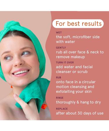 Cleanlogic Exfoliating Dual-Texture Face Cloths for Sensitive Skin - Vegan Assorted Colors Removes Makeup & Dirt - Pack of 3 - Buy Online on GoSupps.com