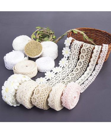 IDONGCAI Vintage Lace Trims Bundle - 24 Yards of Bridal Wedding Scalloped Edge Crochet Lace Ribbons - Ideal for Sewing, Crafting, and Gift Wrapping - Buy Online on GoSupps.com