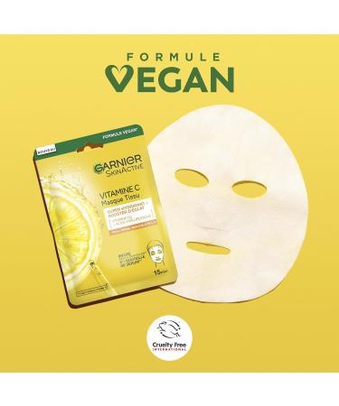 GARNIER Skin Active - Tissue Face Mask - Super Hydrating & Radiance Booster - Vitamin C & Hyaluronic Acid - Vegan & Cruelty Free - Dull Skin Lacking Radiance - x1 - Buy Online on GoSupps.com