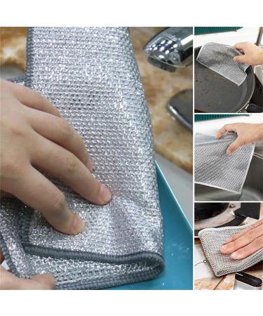 Multipurpose Non-Scratch Steel Scrubber Rags - Set of 3 Stainless Steel Scrubber Pads for Effortlessly Removing Stubborn Stains - Dishwashing Essential - Buy Online on GoSupps.com