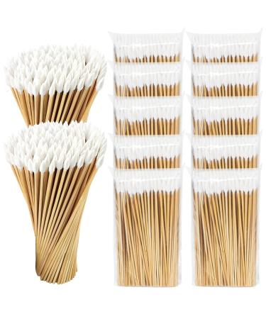 1000 Count 6'' Long Pointed Cotton Swabs Durable Stem Lint- Free Gun Cleaning Swabs Pure Cotton Tips for Gun Maintenance Makeup Pet Care Equipment (Detailed Work)