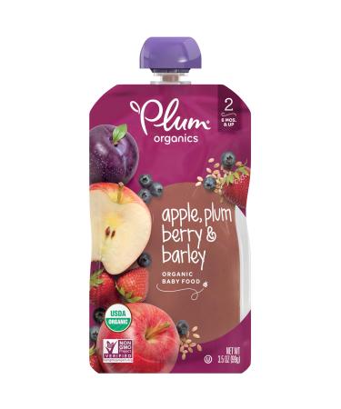 Plum Organics Organic Baby Food Stage 2 Apple Plum Berry & Barley 3.5 oz (99 g)