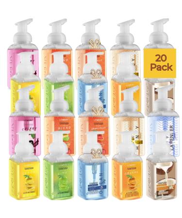 Foaming Hand Soap 20 Pack - Hand Soap with Aloe Vera and Essential Oils - Alcohol-Free Hand Wash in Citrus Blend Lemon Orange Lime Grapefruit Black Cherry Fragrances & More Scented Hand Wash Honey Almond Ocean Bliss
