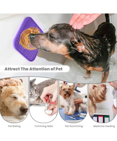Buy Q line Losing Mat for Dogs - Light Blue & Purple Lickmate - Strong Suction Cups Spatula & Brush - Slow Feeder (Pack of 2) - International Shipping Available - Buy Online on GoSupps.com