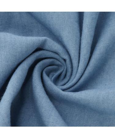 Women's Short Sleeve Denim Shift Tunic Dress - Light Blue, Large - Buy Online on GoSupps.com