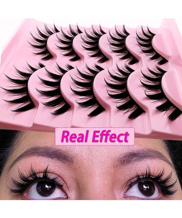 Buy 5 Pairs of 15mm Manga Lashes - Natural Look Anime Fake Eyelashes | Spiky & Wispy Faux Mink Cosplay Lashes - Buy Online on GoSupps.com