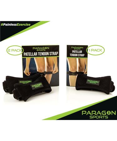 Paragon Sports Patella Knee Strap 2 Pack - Adjustable Support Band for Running, Basketball, and Athletics - Pain Relief Brace for Jumper's Knee - Black - Buy Online on GoSupps.com