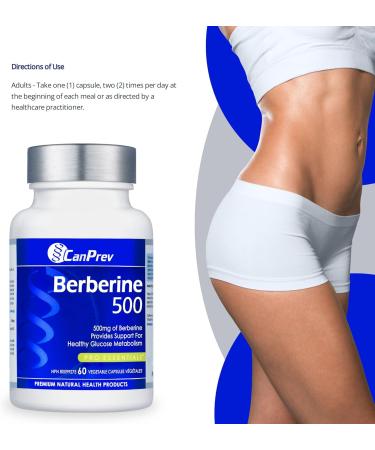 CanPrev - Berberine 500mg 60 v-caps - Provides Support for Healthy Glucose Metabolism - Helps Support Healthy Cholesterol Levels and Blood Lipid Levels - Source of Antioxidant - Buy Online on GoSupps.com