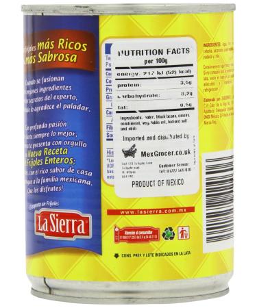 Whole Black Beans (Seasoned) 560g - Authentic Mexican Frijoles Negros Enteros LA SIERRA - International Shipping Available - Buy Online on GoSupps.com