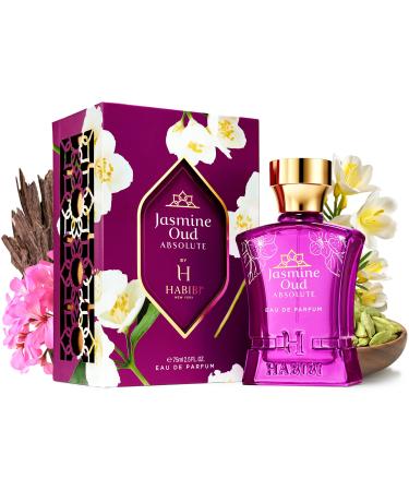 Jasmine Oud Absolute Long-Lasting Arabian Perfume For Women Eau de Parfum for Women (2.5 Oz) Woody & Floral Premium Fragrane - Valentine's Day Gift With Notes of Leather Violet Rose & Oud