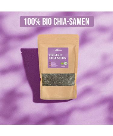 RheinNatur Organic Chia Seeds 1 kg 100% organic chia seeds Rich in protein fibre and omega-3 fatty acids Ideal for - Buy Online on GoSupps.com