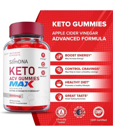 Max Strength Slim DNA Keto ACV Gummies - 500mg Weight Loss Formula (60 Gummies) - Buy Online on GoSupps.com