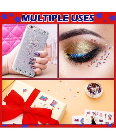 Patriotic Nail Art Set: 4th of July Stickers, Memorial Day Glitter, American Flag Decals - Buy Online on GoSupps.com