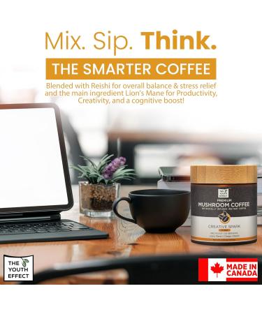Mushroom Coffee Think w/ Lion's Mane Chaga and Reishi - Think Stress Relief Immunity Productivty & Creativity Herbal Coffee Substitute Keto Friendly Sugar Free Arabica Coffee Healthy Coffee (10:1 super potency Adaptogenic Coffee Organic Mushrooms 100g 50  - Buy Online on GoSupps.com