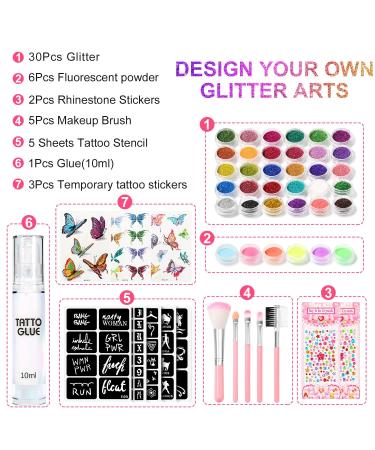 Glitter Tattoo Studio Set 3 - Sparkly & Colorful Temporary Tattoos for Kids - Magical Fake Tattoo Kit for Girls - Arts & Crafts - Buy Online on GoSupps.com