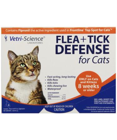 Vetri-Science 3-Dose Flea and Tick Defense for Cats