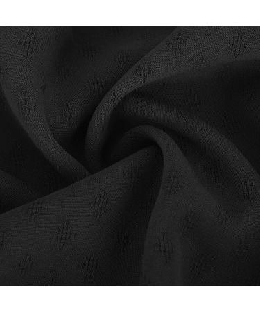 Women's Square Neck Ruffle Sleeve Blouse - Summer Casual Top | Medium | Black - Buy Online on GoSupps.com
