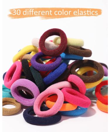 Jollybows 300 PCS Colorful Mini Hair Ties for Girls Elastic Hair Accessories for Toddlers Babies & Children 30 Vibrant Colors (1 inch / 2.5 cm) - Buy Online on GoSupps.com