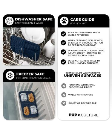 Pup Culture Dog Lick Mat & Feeding Pad with 4 Puzzle Inserts for Mental Stimulation - Navy - Buy Online on GoSupps.com