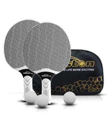 Senston Table Tennis Rackets Set, Professional Table Tennis Racket, Composite Rubber Ping Pong Paddle Set gray