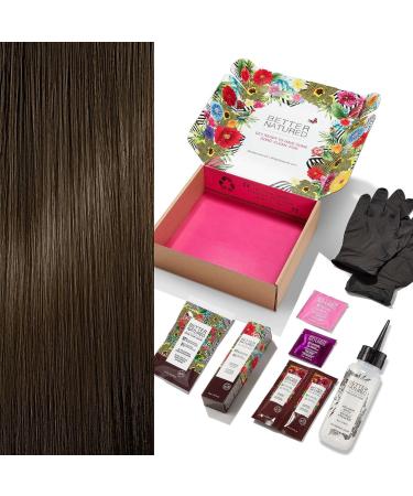 4N Medium Natural Brown Permanent Hair Color Dye Kit (Color Developer Barrier Cream Gloves Cleaning Wipe Shampoo and Conditioner) Radiant Color that Lasts up to 8 Weeks
