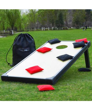 JMEXSUSS Weather Resistant Cornhole Bags - Set of 8 Regulation Professional Corn Hole Bags in Black/Red with Tote Bag - Buy Online on GoSupps.com