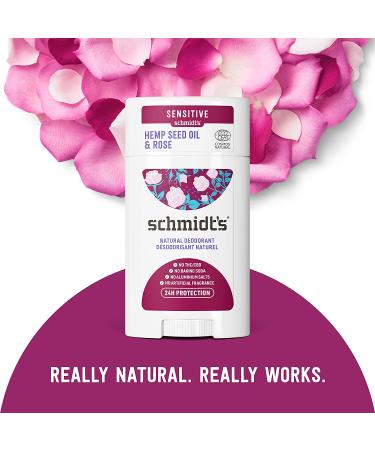 Schmidt's Rose + Black Pepper Deodorant 2.65 oz - Aluminum Free Odor Protection - Buy Online on GoSupps.com