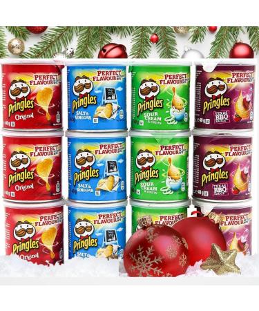 Pringles Advent Calendar 2023-12 Days Countdown Christmas Crisps Multipack Crisps Flavours Assorted Original Sour Salt & BBQ For Teens Kids Men Women - Contains 12 X 40G Pringle - Buy Online on GoSupps.com