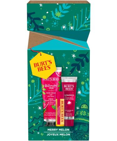 Burt's Bees Lip Balm Squeezy Tinted Balm and Hand Cream Gift Set Merry Melon Ready to Give Holiday Gift 1 Gift Set