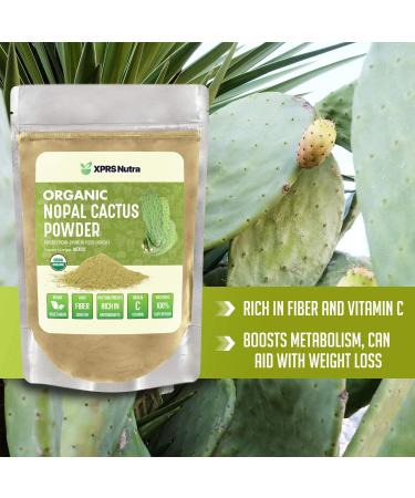 XPRS Nutra Organic Nopal Cactus Powder - Prickly Pear Supplement from Mexico - High Fiber, Calcium, Vitamin C - Superfood for Digestion (4 oz) - Buy Online on GoSupps.com